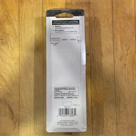 RadioShack 6 FT 1.82M MIDI DIN Cable 420-2151 Lot Of 2 Black - Picture 2 of 2